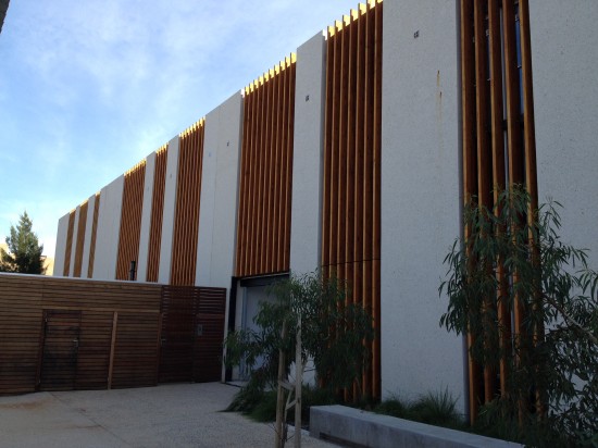 Structural e-crete panels at the rear of the library