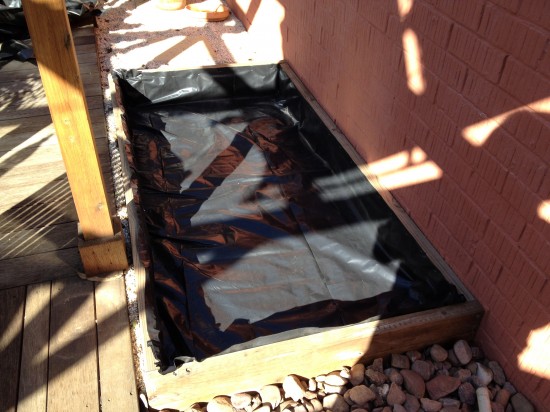 Wicking Bed lined with builders plastic