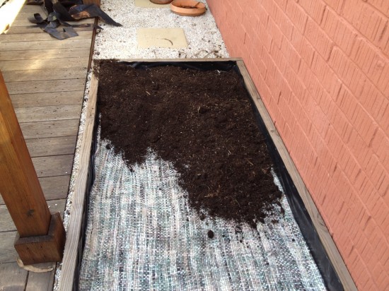 Filling the wicking bed with soil