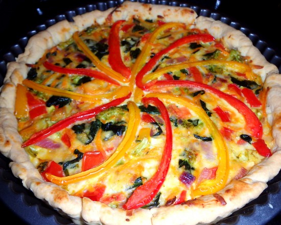 Vegetable quiche cooked