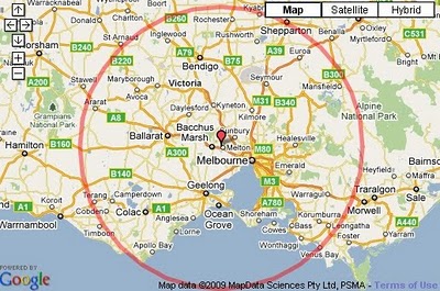 Local Map - 160 km radius