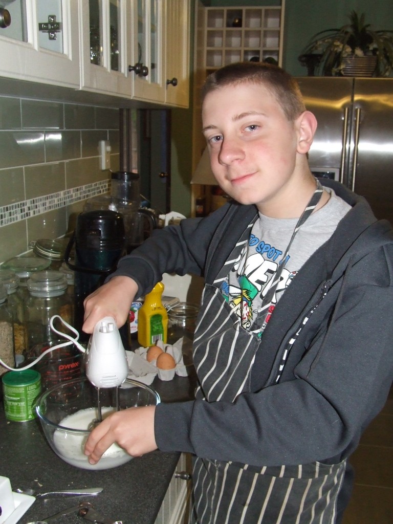 Ben making chocolate moouse