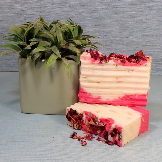 Rose Petal Botanical and Shredded Loofah Exfoliant Soap