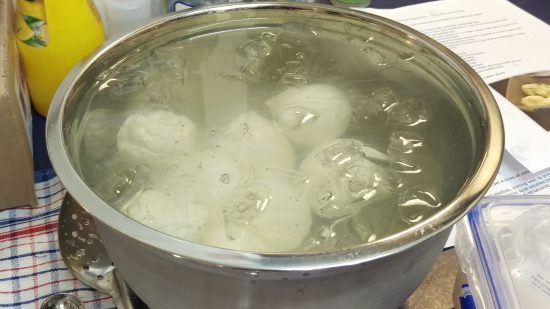 Mozzarella in iced water